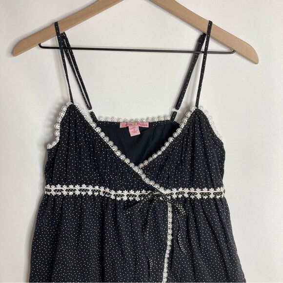 Y2K Dream Modes Tank Top Medium Black White Polka Dots - Picture 8 of 10